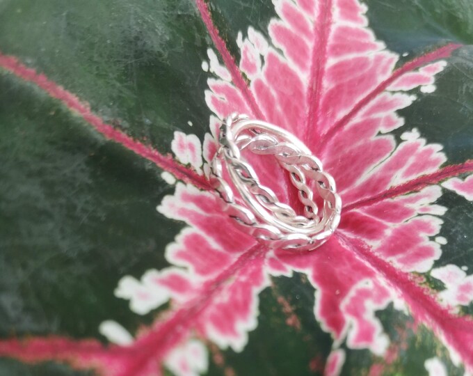 Handmade Triple Intertwine Wire Silver Ring