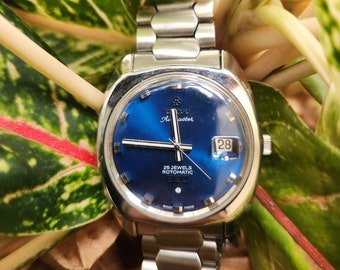 Vintage Titoni Cosmo King 14K Gold Rim 25 Jewel Rotomatic Watch Etsy