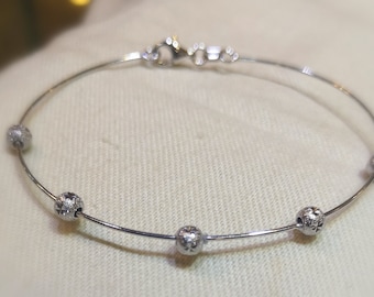 Orbit Inspired White Gold Bangle