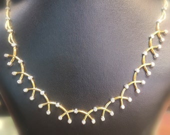 Tree Branches Inspired Yellow Gold Diamond Necklace