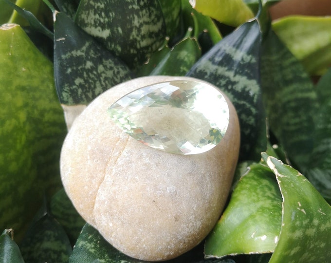 Tear Drop shape Green Citrine Gemstone