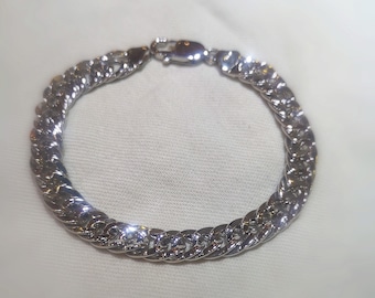 Interlace-lock Chain White Gold Bracelet