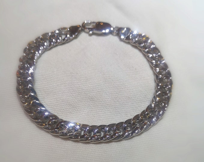 Interlace-lock Chain White Gold Bracelet