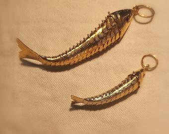 Dancing Fish Gold Pendant (Small)