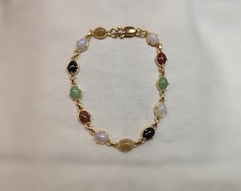 Color Jade Gold Bracelet