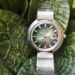 Vintage Ricoh Sakura groen horloge
