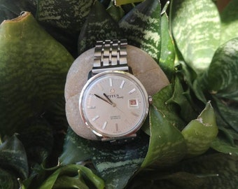 Vintage Titus matic Ivory Face Date Watch