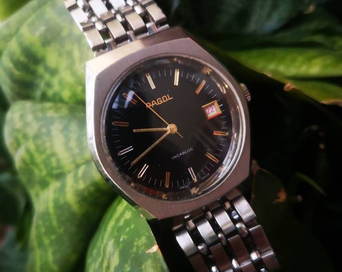 Vintage Pagol Black face Watch