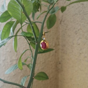 Ruby Diamond Gold Pendant
