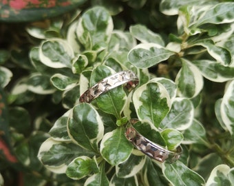 Dual moon inspired White Gold Ring/Band(L)