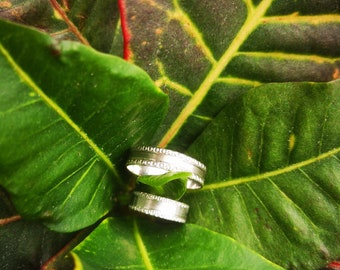 Double Filigree inspired White Gold Ring/Band(L)