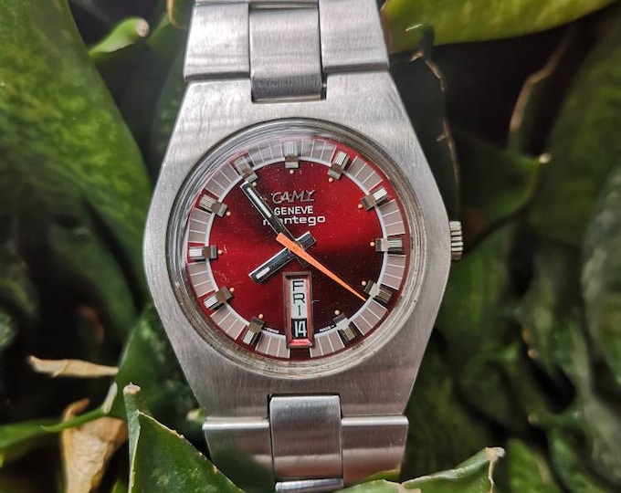 Camy Montego Maroon Face Watch