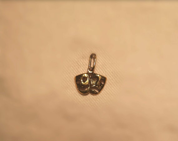 Happy or Sad Two Face Gold Pendant - image 1