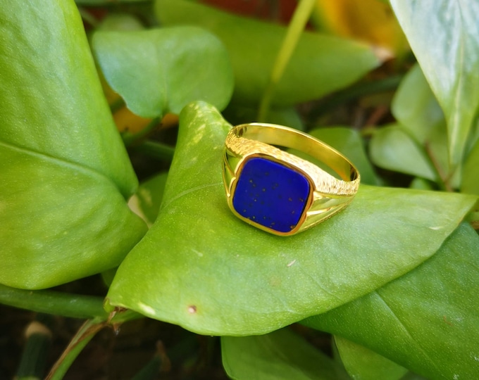 Gold Dust Lapis Lazuli Gold Ring