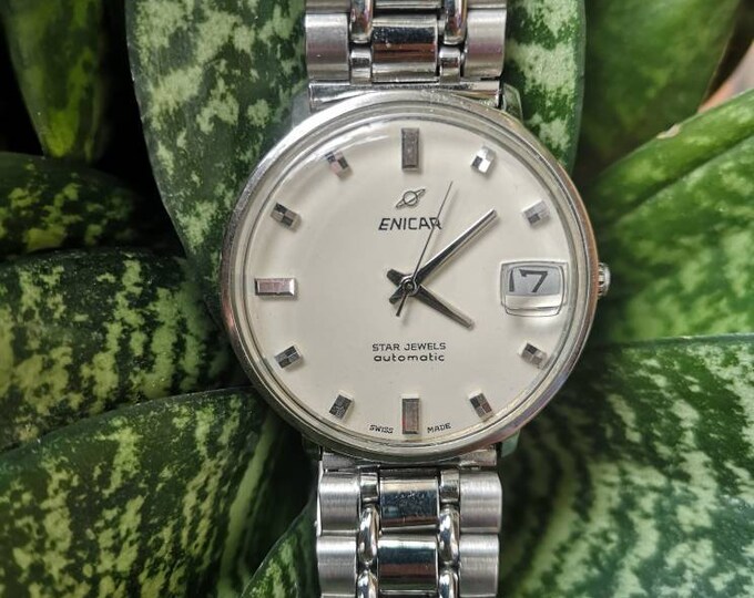 Vintage Enicar Beige Face Watch