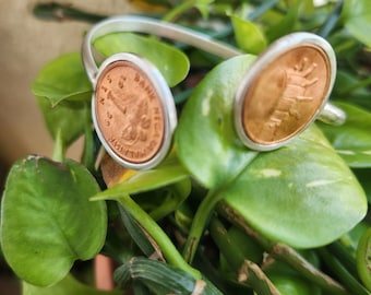 Copper Malaysia 1 Cent coin Silver Adjustable Bangle