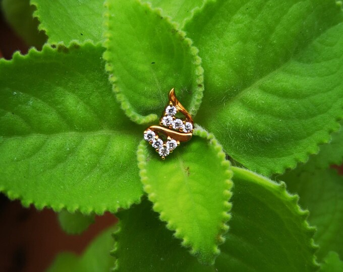 Harp Inspired Diamond Gold Ear studs