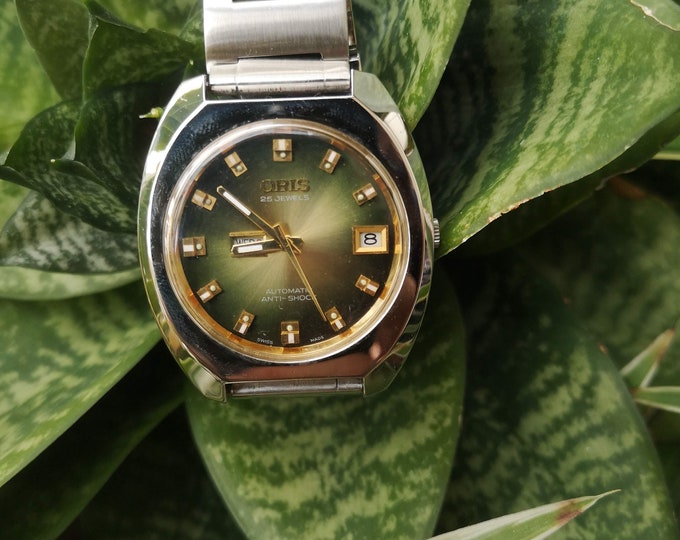 Vintage Oris Green Gold Face Watch