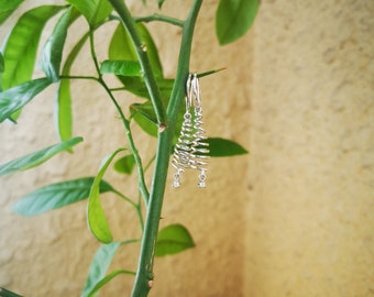 Spiral Diamond Dangle Earrings