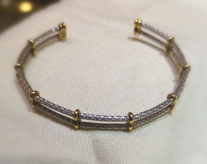 Hexa 2 toned Slip on Gold Bangle