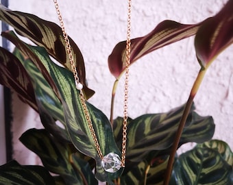 Crystal and Pearl Gold Necklace