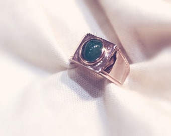 Emerald Rose Gold Statement Ring