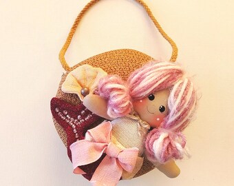 Summer beach bag with mermaid - extendable shoulder strap