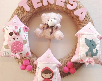 Door wreath for a girl's bedroom