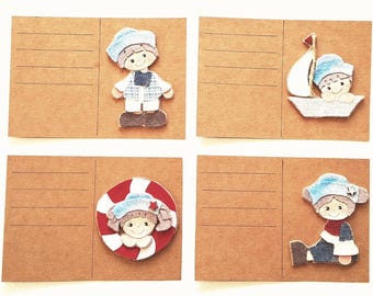 Sea-themed greeting and invitation card - set of 5