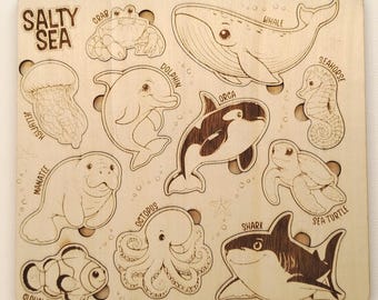 Wooden Puzzle - Sea Animals