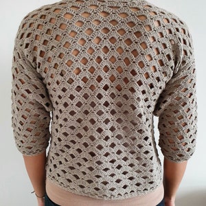 Crocheted Linen Jacket for Women Handmade Linen Cardigan - Etsy