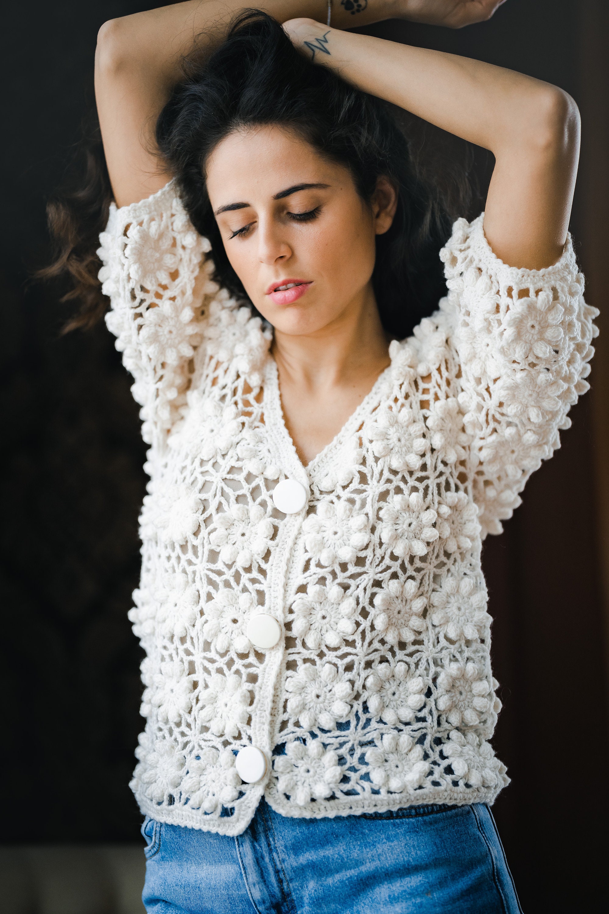 Cardigan Donna Aperto Frontale Con Tasche - Bolero Elegante In Maglia, Primavera/Estate - Foto 6