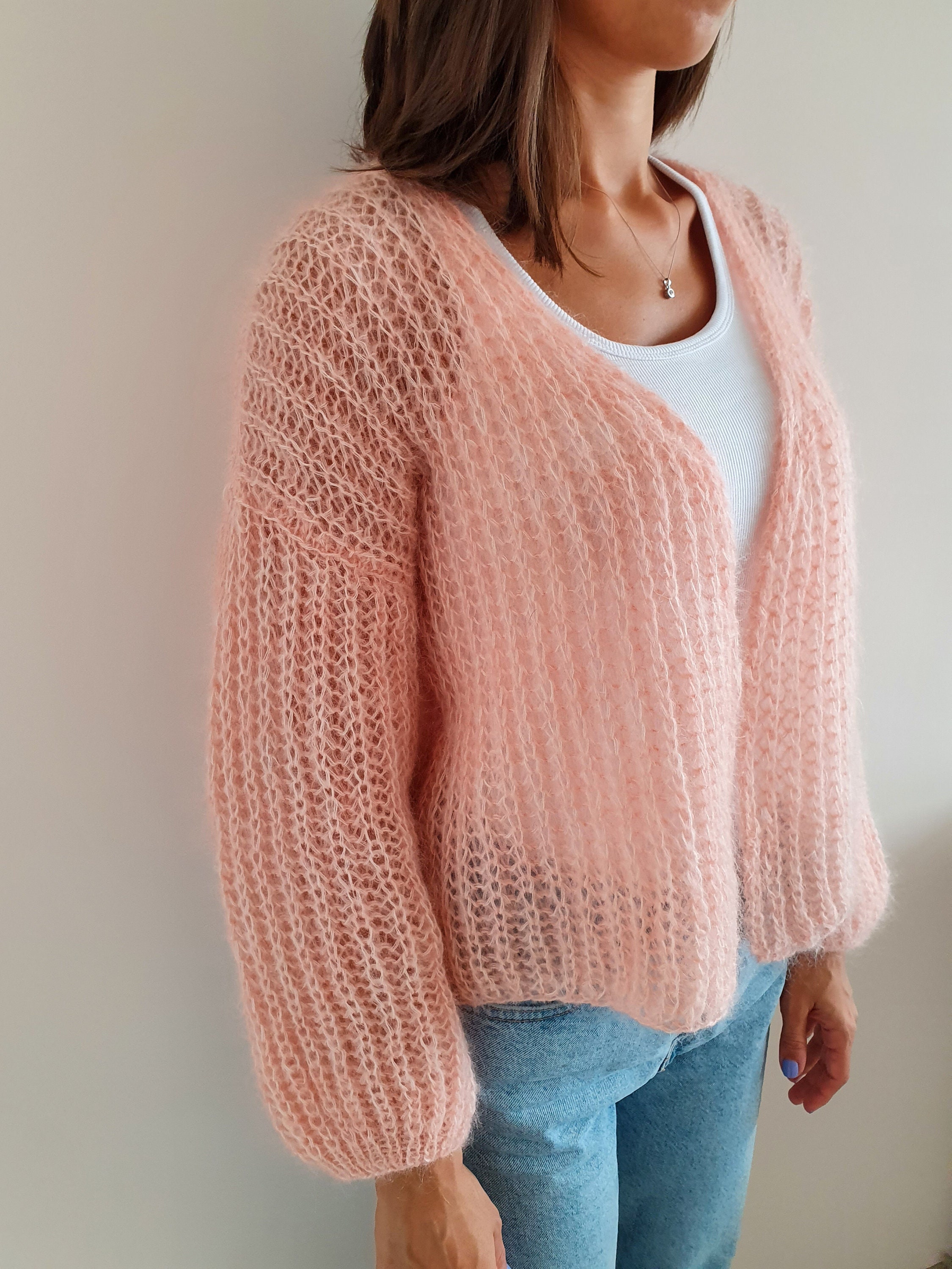 Pink Mohair Cardigan - Etsy