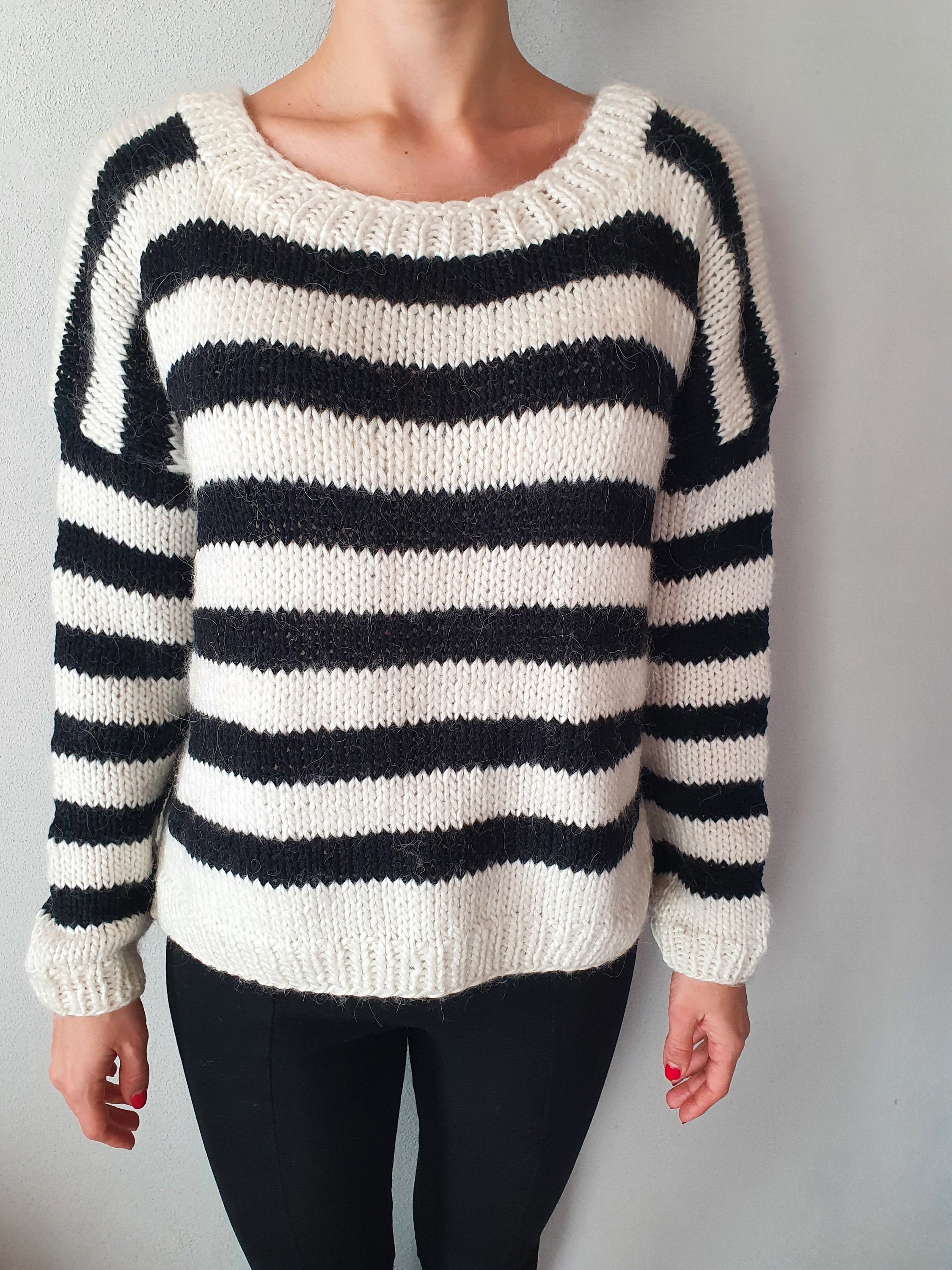 black and white striped sweatshirt