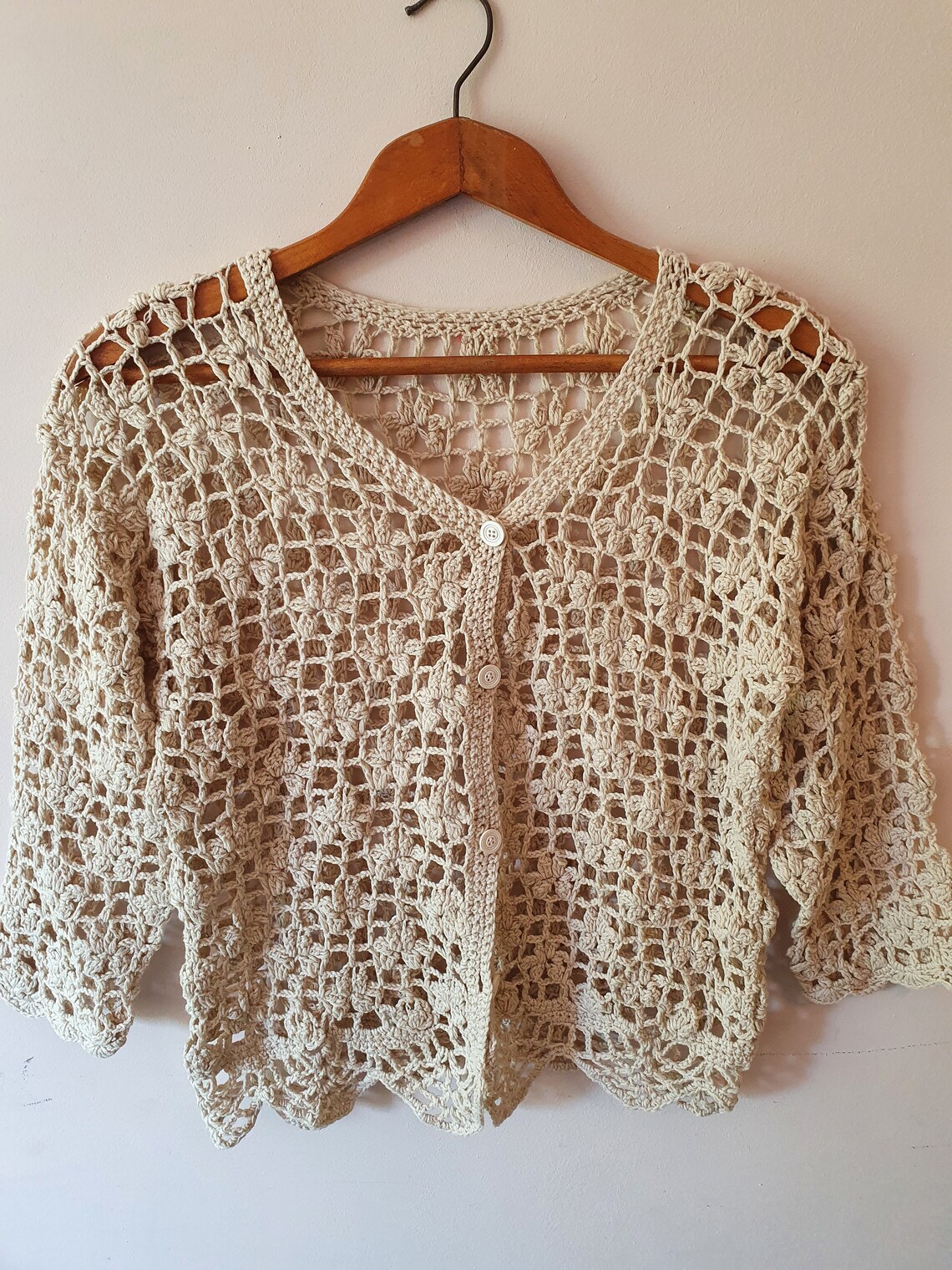 Long sleeve Crochet cardigan for women Summer cotton bolero Etsy