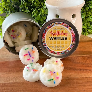 Birthday Cake Waffle Wax Melts | Food Wax Melts | Waffle Wax Melts | Birthday Wax Melts | Foodie Gift | Bakery Scent | Birthday Gift