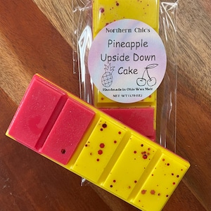 Pineapple Upside Down Cake Scented Wax Melts, Handmade Soy Wax Snap Bar
