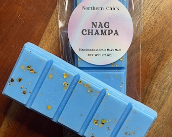 Nag Champa Wax Melts, Earthy Oriental Scent, Soy Blend Snap Bar