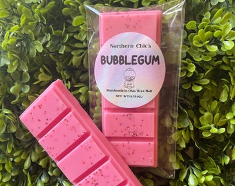 Bubblegum Scented Soy Wax Melts, Handmade Snap Bar