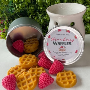 Strawberry Waffle wax melts, sweet smelling wax melts, fun scents, perfect gifts, teacher, birthday, Winter Spring Scents