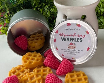 Strawberry Waffle wax melts, sweet smelling wax melts, fun scents, perfect gifts, teacher, birthday, Winter Spring Scents