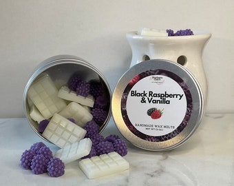 Black Raspberry Vanilla Wax Melts – Creamy Sweet Scent, Novelty Tin