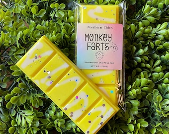 Monkey Farts Scented Wax Melt Snap Bar: Banana, Coconut, Bubblegum