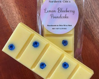 Lemon Blueberry Poundcake Wax Melt Snap Bar – Buttery Gourmand Scent
