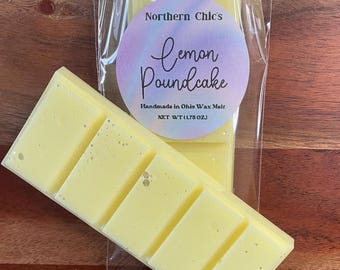 Lemon Poundcake Wax Melt Snap Bar, Handmade Soy Wax (1.75 oz)