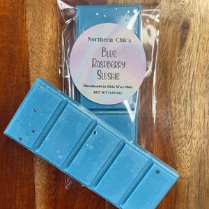 Blue Raspberry Slushie Scented Wax Melts, Handmade Soy Blend