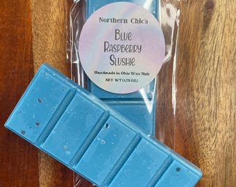 Blue Raspberry Slushie Scented Wax Melts, Handmade Soy Blend