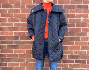 ジャケット・アウター Vintage Roberta di Camerino wool100%coat Vintage Roberta Di Camerino Coat, Black Quilted Jacket Down, 80s