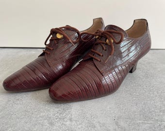 Schnüren Sie Up Braune Leder Brogues UK Größe 2