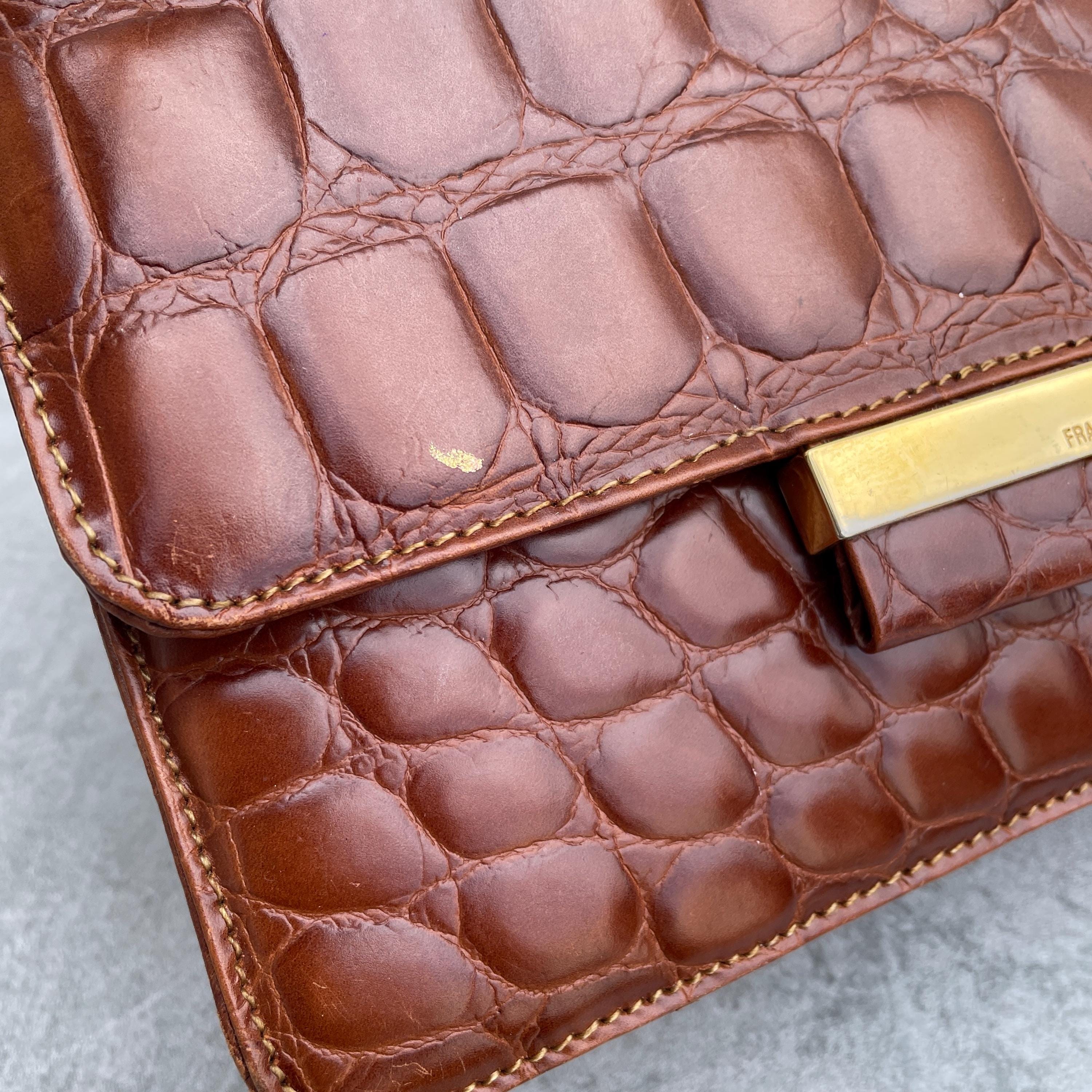 最終値下Francesco Biasia ハンドバッグ 毛皮　クロコダイルレザー 最終値下Francesco Biasia ハンドバッグ 毛皮 クロコダイルレザー